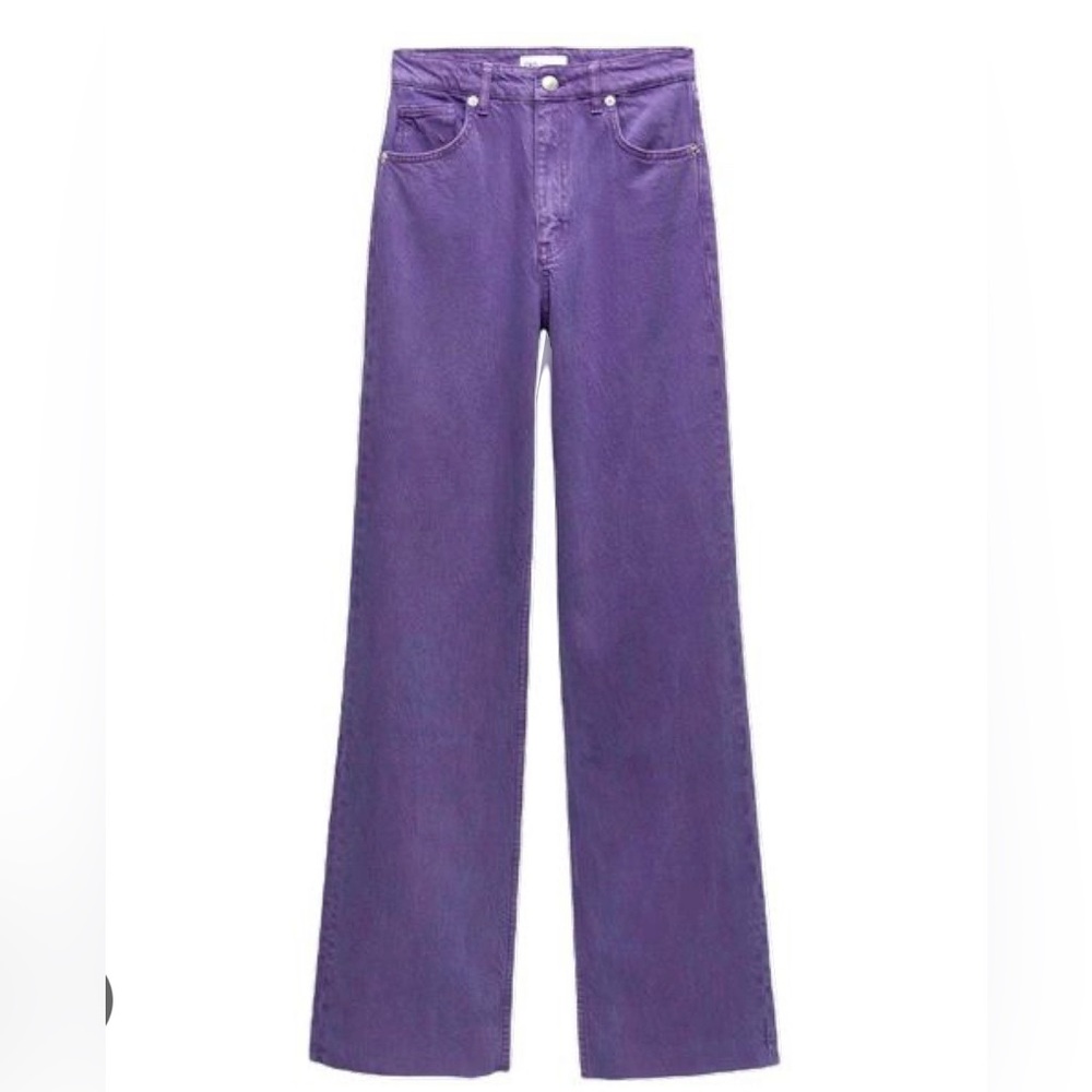 Zara Purple Wide Leg Jeans